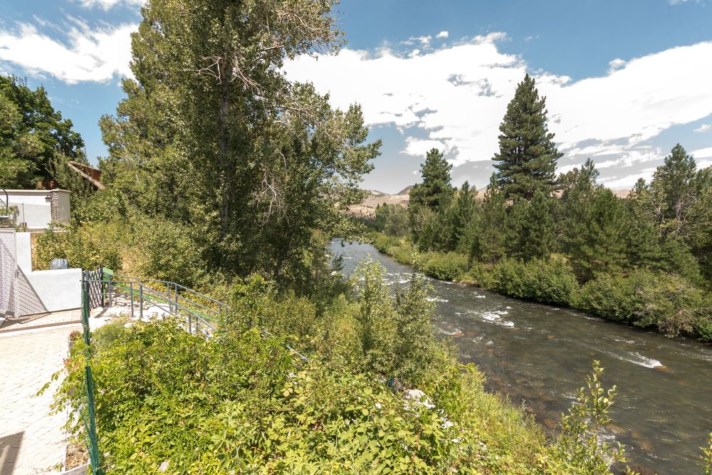 The Truckee River running past the backyard